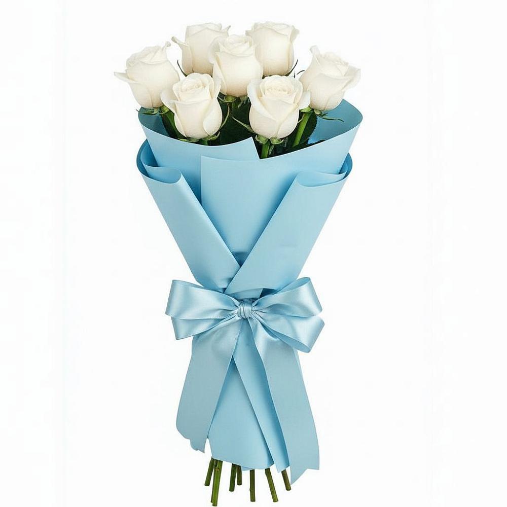 Букет 7 белых роз Проуд в Назрани