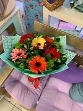 Букет цветов из:  Герберы, Хризантемы и Альстромерии #REPLACE_PRED# Назрани