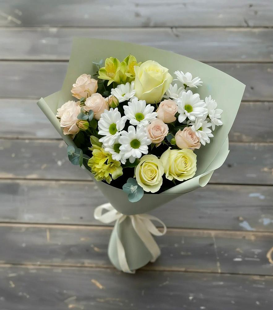 Букет цветов из: Альстромерии, Розы и Хризантемы в Назрани