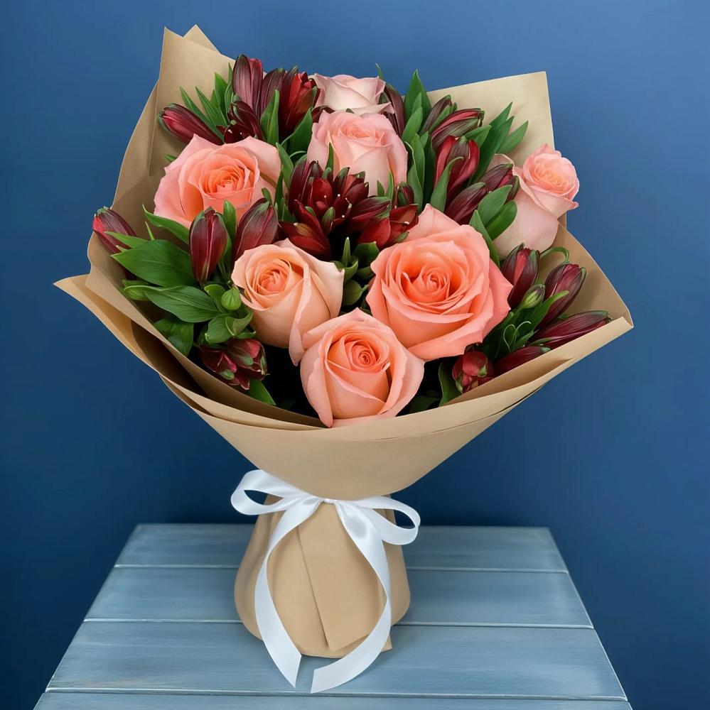 Букет цветов из: Розы и Альстромерии в Назрани