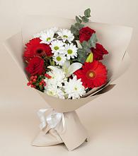 Букет цветов из:  Розы, Хризантемы, Герберы и Лилии в Назрани