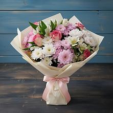Букет цветов из:  Хризантемы, Альстромерии и Розы в Назрани