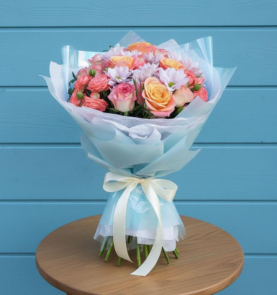 Букет цветов из: Хризантемы и Розы в Назрани