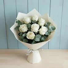 Букет Белые розы в Эвкалипте #REPLACE_PRED# Назрани