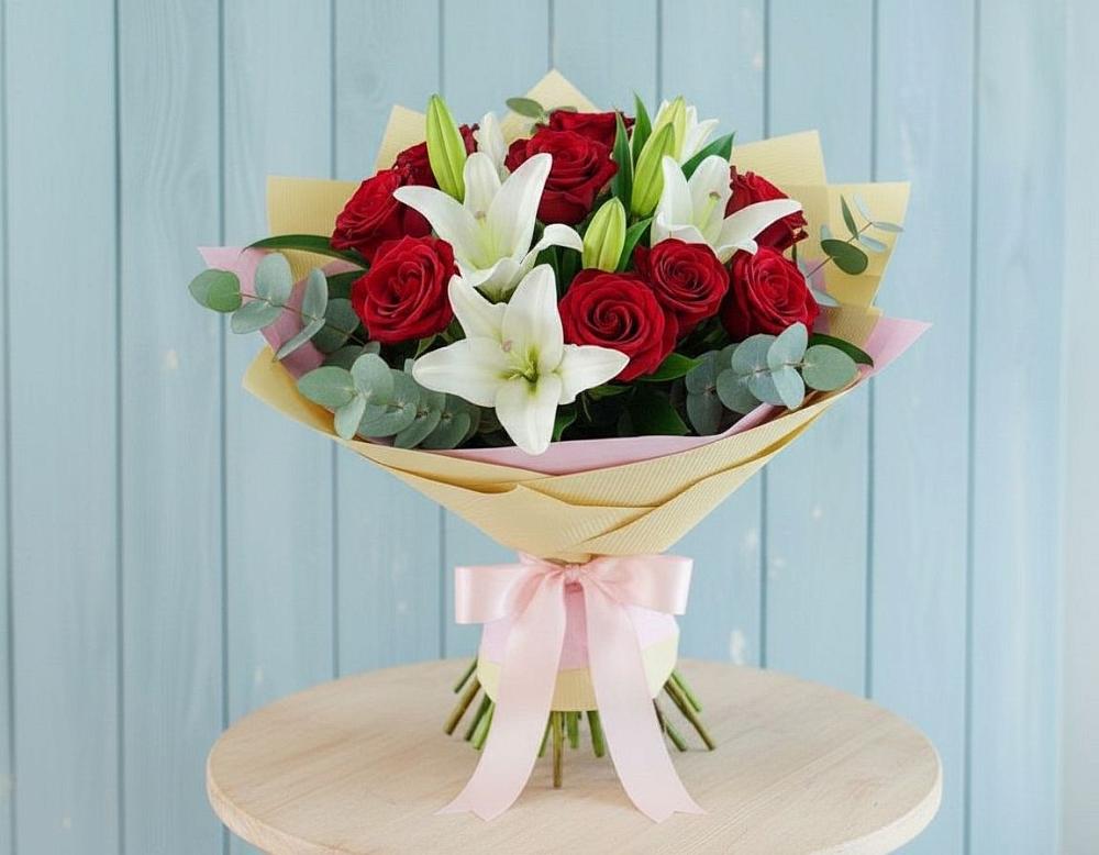 Букет цветов из: Лилии и Розы в Назрани